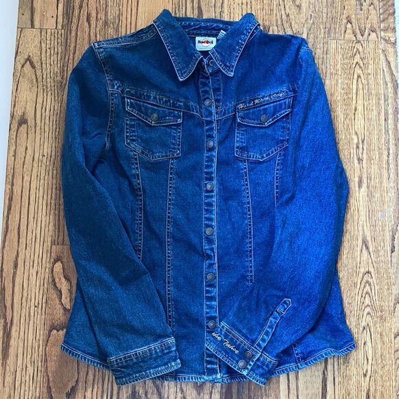 Women’s Hard Rock Cafe Lake Tahoe Jean Shirt Jacket Size L - Picture 7 of 8